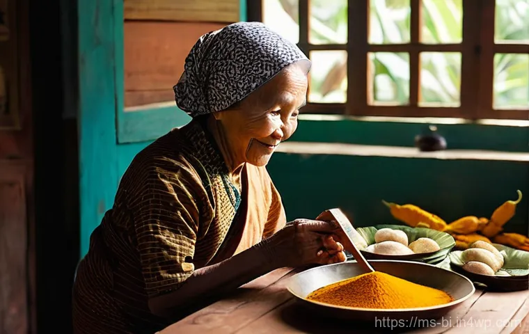 슬로우 푸드 문화의 창의적인 표현 - **Prompt 1: Traditional Malaysian Cooking & Heritage**
"A serene and warm scene inside a traditi...